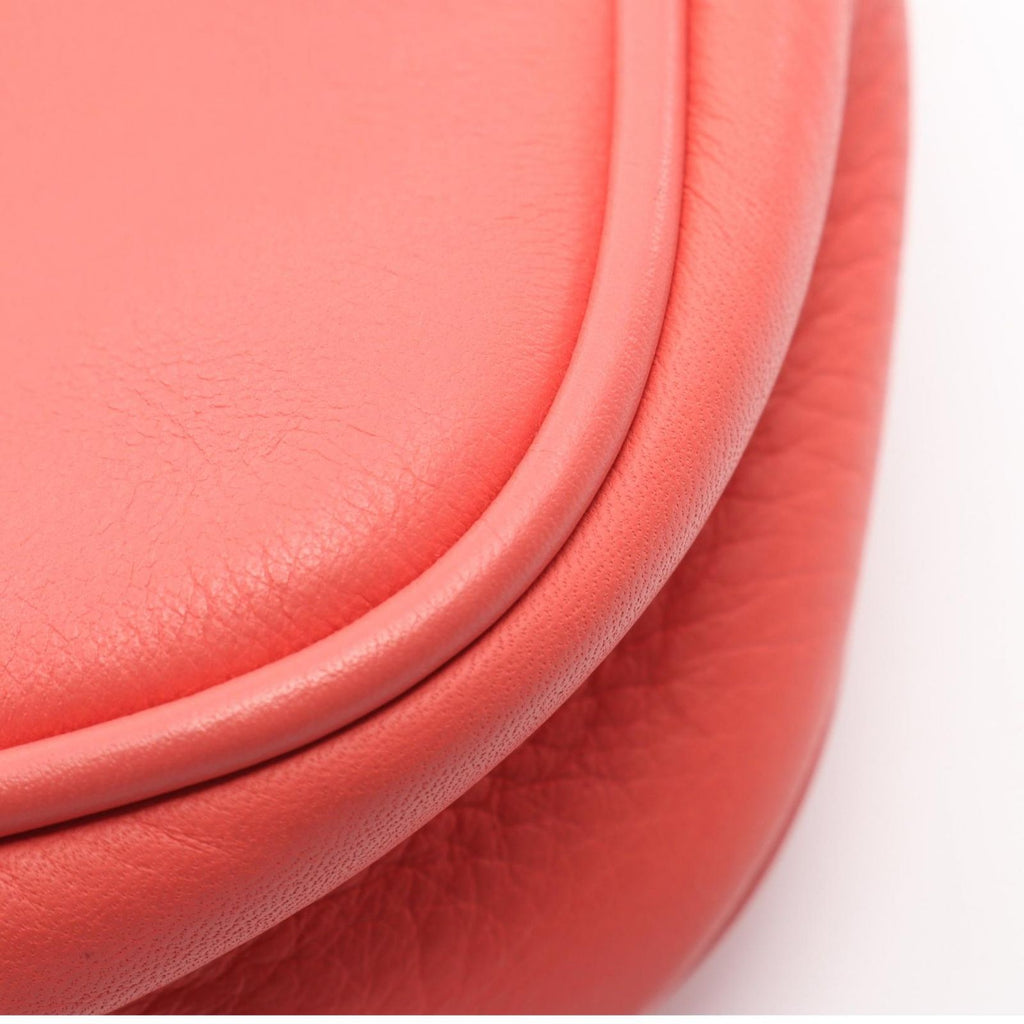 Fendi Shoulder Bag Coral Pink Leather Chain Pouch — view 6