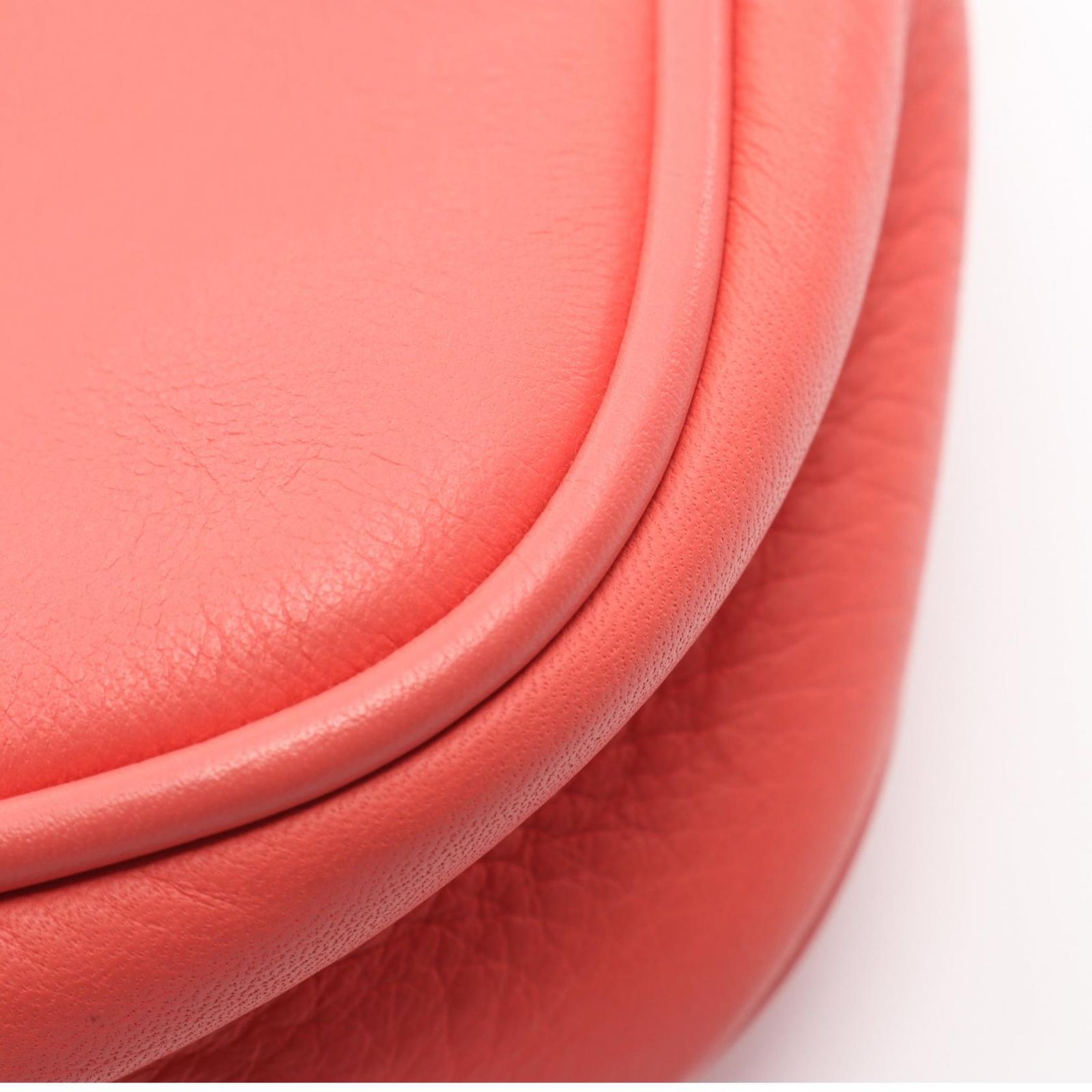 Fendi Shoulder Bag Coral Pink Leather Chain Pouch — view 6