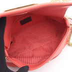 Fendi Shoulder Bag Coral Pink Leather Chain Pouch — view 3
