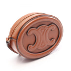 Celine Shoulder Bag Triomphe Oval Purse Cuile Tan Leather — view 2