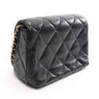 Chanel Shoulder Bag Quilted Mini Flap Black Lambskin — view 2