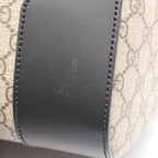 Gucci Boston Bag GG Supreme 2-Way Beige Black Leather Large Duffle — view 7