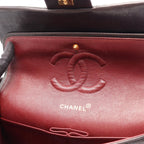 Chanel Shoulder Bag Quilted Double Flap Black Lambskin Chain — view 7