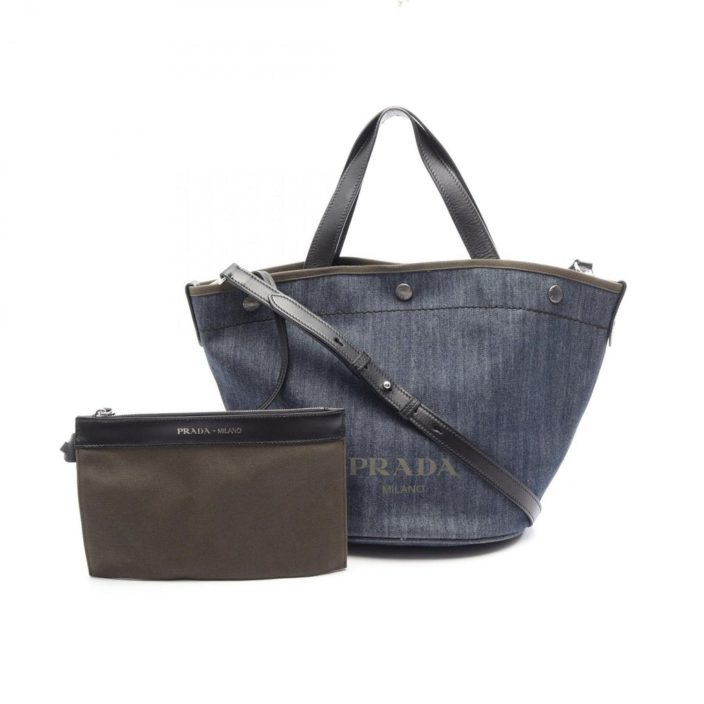 Prada Tote Bag Denim Indigo Blue