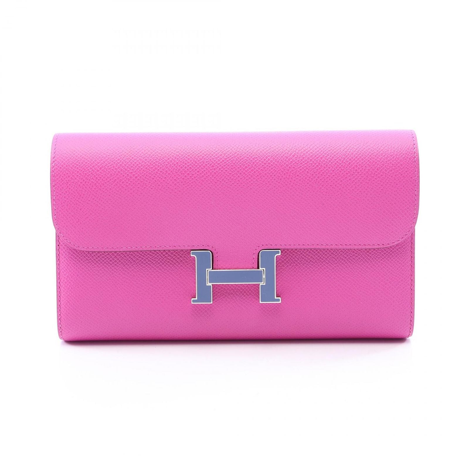 Hermes Bifold Wallet Constance Long Magnolia Blue Brighton Leather