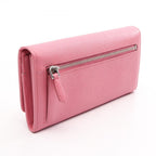 Prada Bifold Wallet Pink Saffiano Leather Triangle Logo — view 2