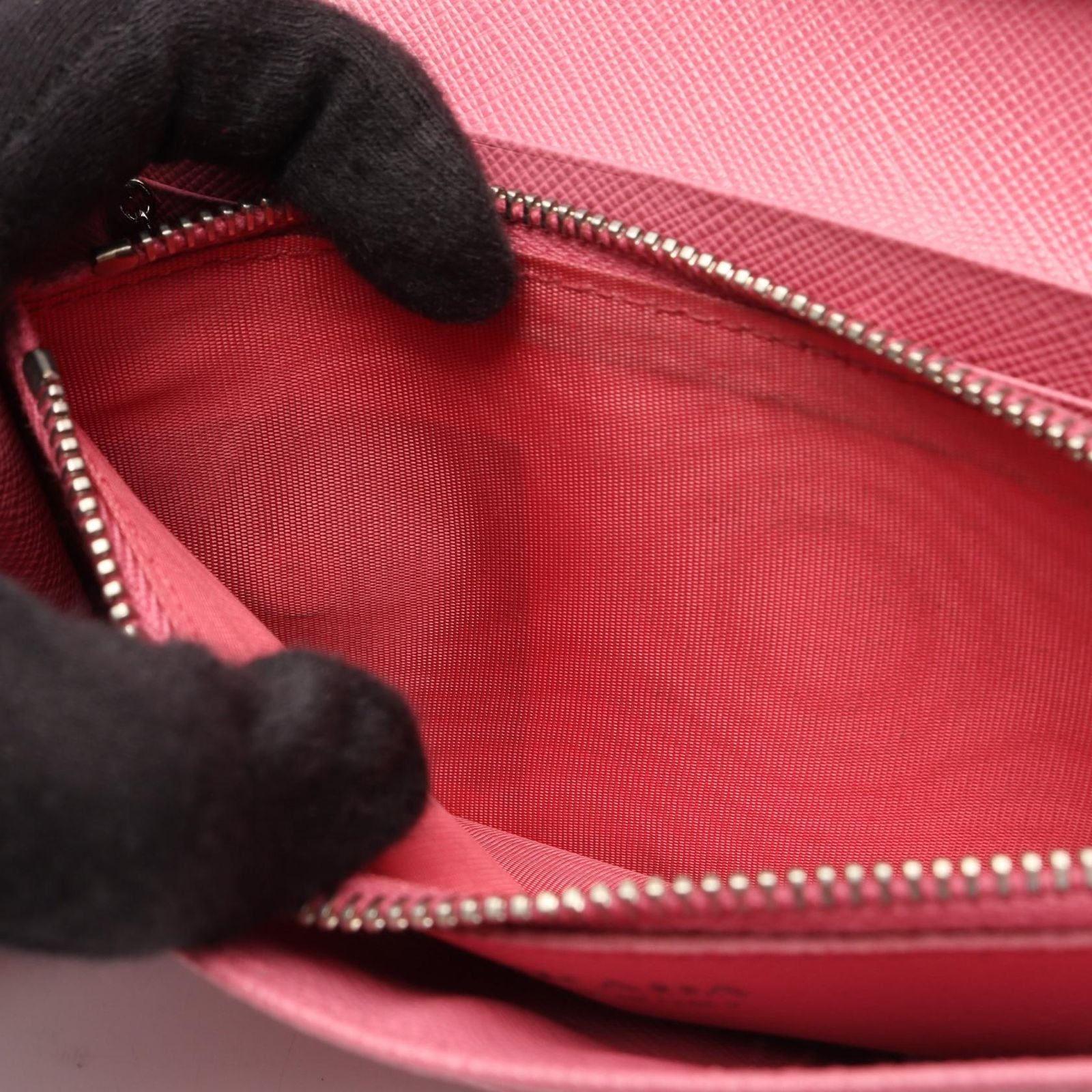 Prada Bifold Wallet Pink Saffiano Leather Triangle Logo — view 7