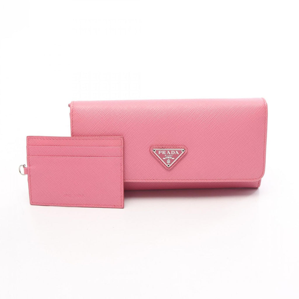 Prada Bifold Wallet Pink Saffiano Leather Triangle Logo — view 5