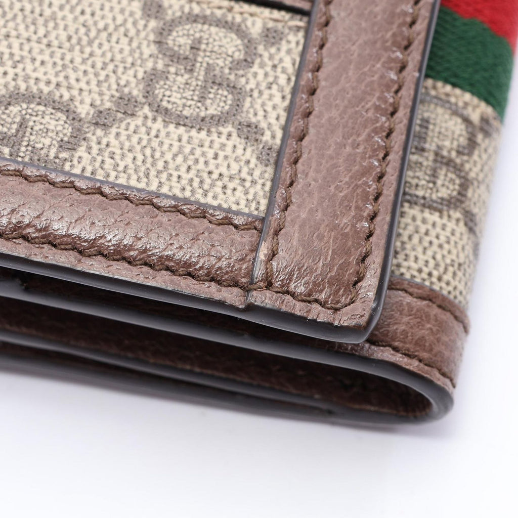 Gucci Trifold Wallet Ophidia GG Supreme Beige Brown Leather — view 7