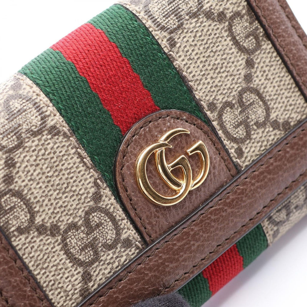 Gucci Trifold Wallet Ophidia GG Supreme Beige Brown Leather — view 6