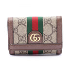 Gucci Trifold Wallet Ophidia GG Supreme Beige Brown Leather