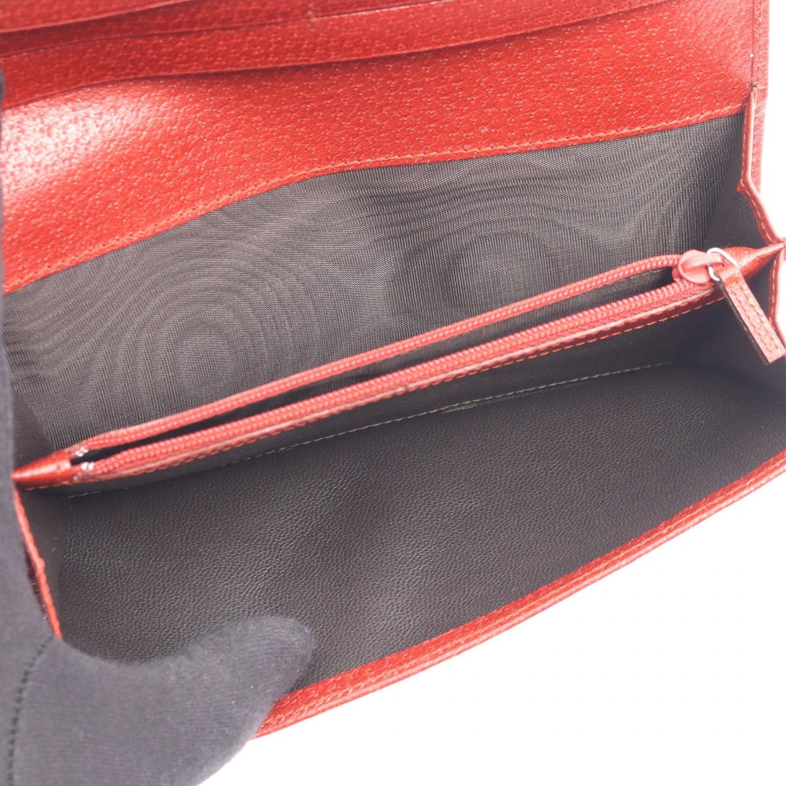 Gucci Bifold Wallet Zip Red Leather — view 4