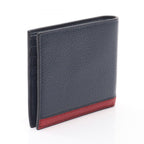 Prada Bifold Wallet Vit Micro Grain Navy Red Leather Billfold — view 2