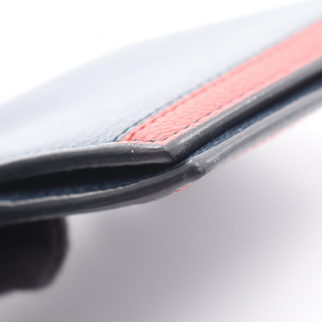 Prada Bifold Wallet Vit Micro Grain Navy Red Leather Billfold — view 5