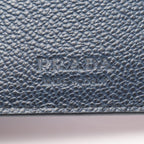Prada Bifold Wallet Vit Micro Grain Navy Red Leather Billfold — view 4