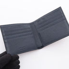 Prada Bifold Wallet Vit Micro Grain Navy Red Leather Billfold — view 3