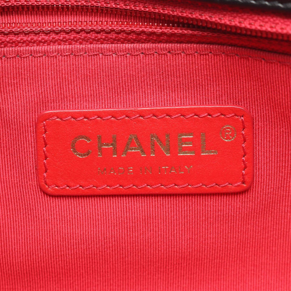 Chanel Shoulder Bag Quilted Logo Black Lambskin Chain — view 4