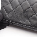 Chanel Shoulder Bag Quilted Logo Black Lambskin Chain — view 6