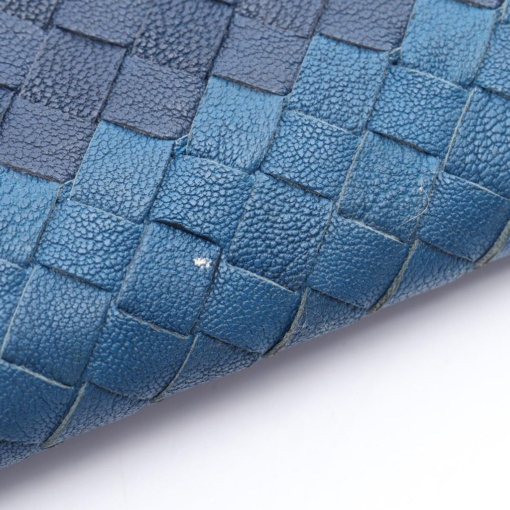 Bottega Veneta Round Wallet Intrecciato Black Navy Blue Leather — view 5