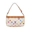 Louis Vuitton Handbag Pochette Accessoires Monogram Multicolor Blanc Leather