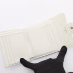 Chanel Trifold Wallet Quilted White Caviar Leather Compact — view 3