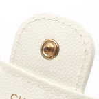 Chanel Trifold Wallet Quilted White Caviar Leather Compact — view 7