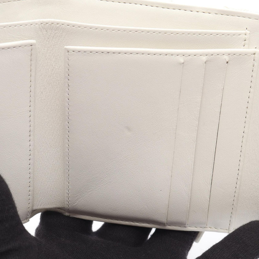 Chanel Trifold Wallet Quilted White Caviar Leather Compact — view 8