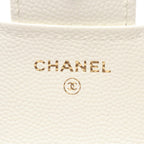 Chanel Trifold Wallet Quilted White Caviar Leather Compact — view 5