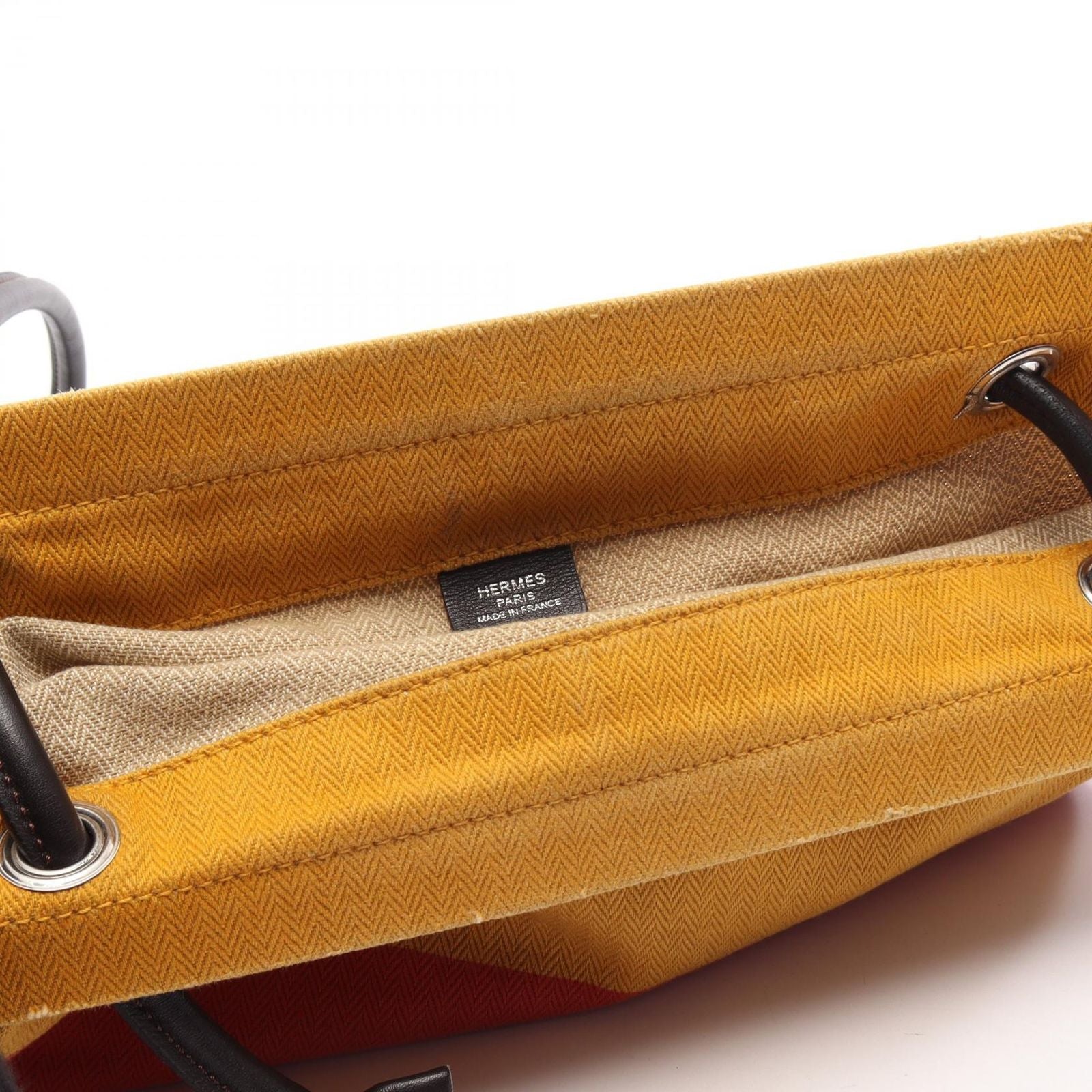 Hermes Shoulder Bag Sac Aline MM Rocabar Ebene Canvas Leather — view 6