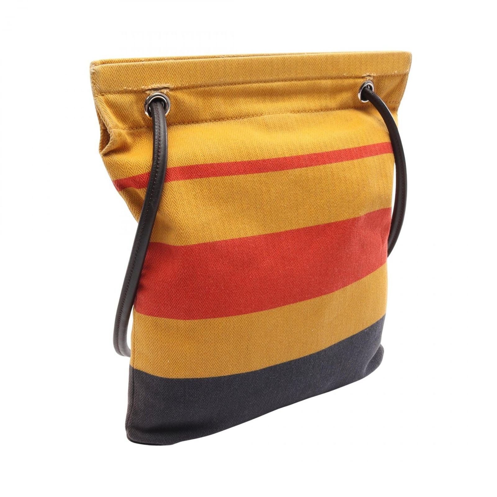 Hermes Shoulder Bag Sac Aline MM Rocabar Ebene Canvas Leather — view 2