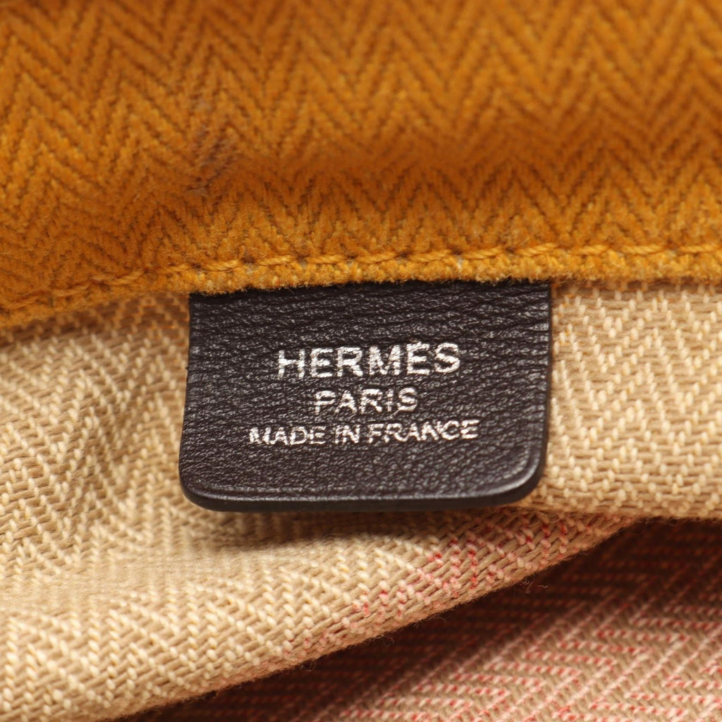 Hermes Shoulder Bag Sac Aline MM Rocabar Ebene Canvas Leather — view 4