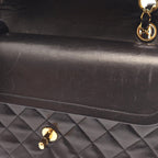 Chanel Shoulder Bag Quilted Double Flap Black Lambskin Chain — view 8