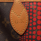 Louis Vuitton Tote Bag Neverfull MM Monogram Wave Rouge Yayoi Kusama Leather — view 6