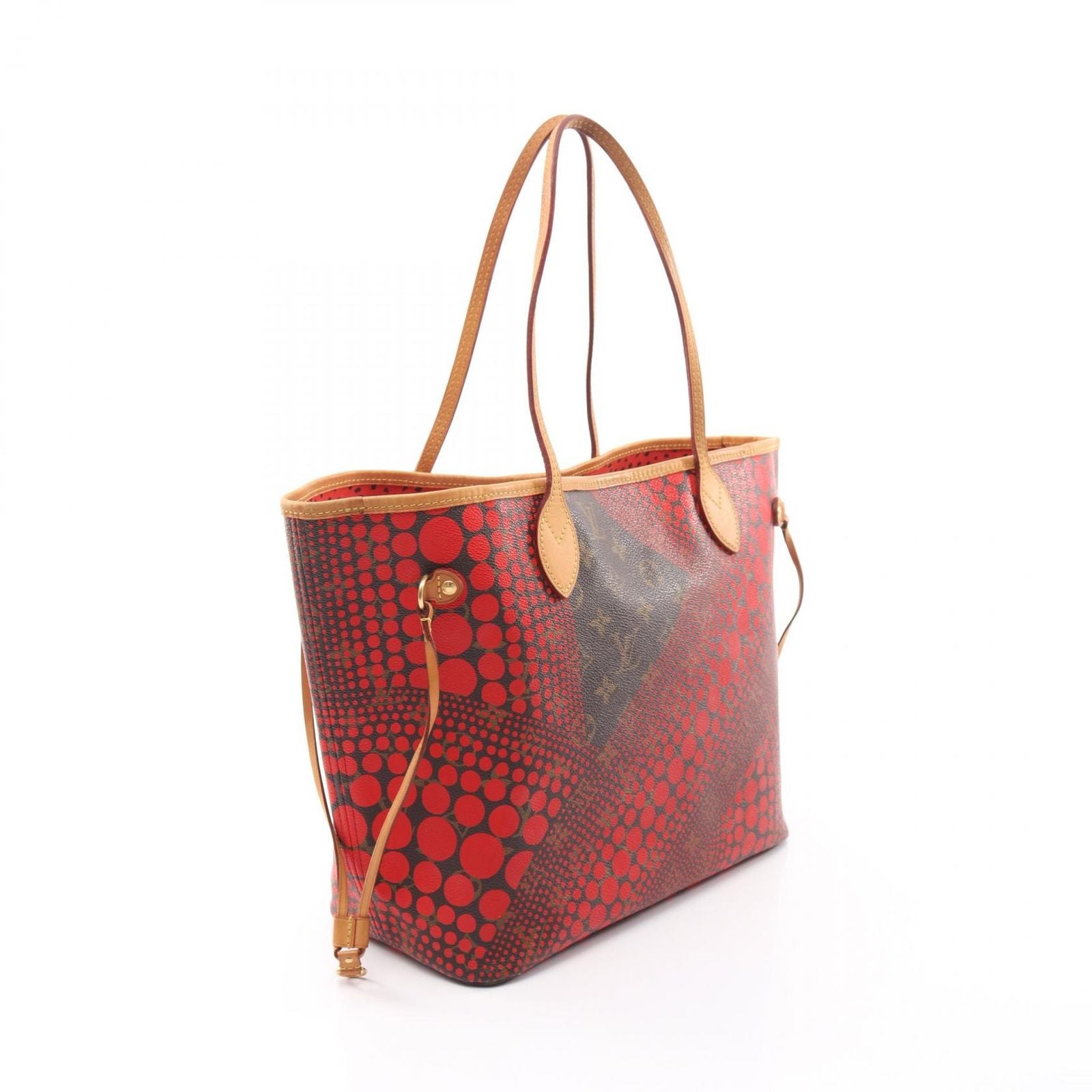 Louis Vuitton Tote Bag Neverfull MM Monogram Wave Rouge Yayoi Kusama Leather — view 2
