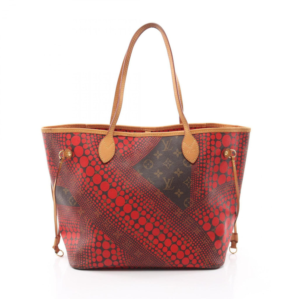 Louis Vuitton Tote Bag Neverfull MM Monogram Wave Rouge Yayoi Kusama Leather
