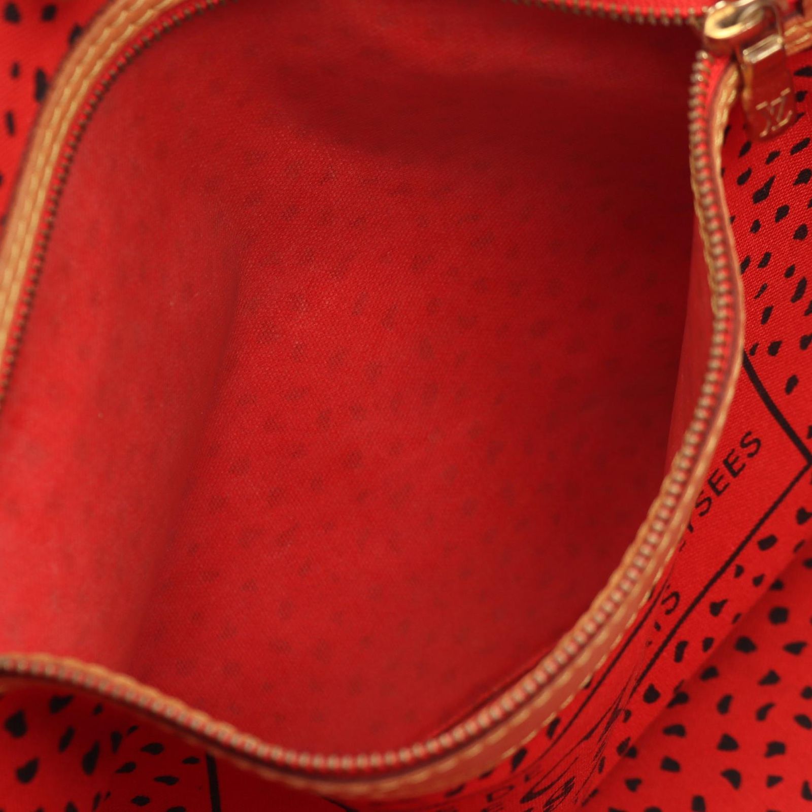 Louis Vuitton Tote Bag Neverfull MM Monogram Wave Rouge Yayoi Kusama Leather — view 7