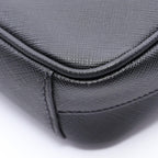 Prada Shoulder Bag Triangle Logo Black Saffiano Leather — view 7