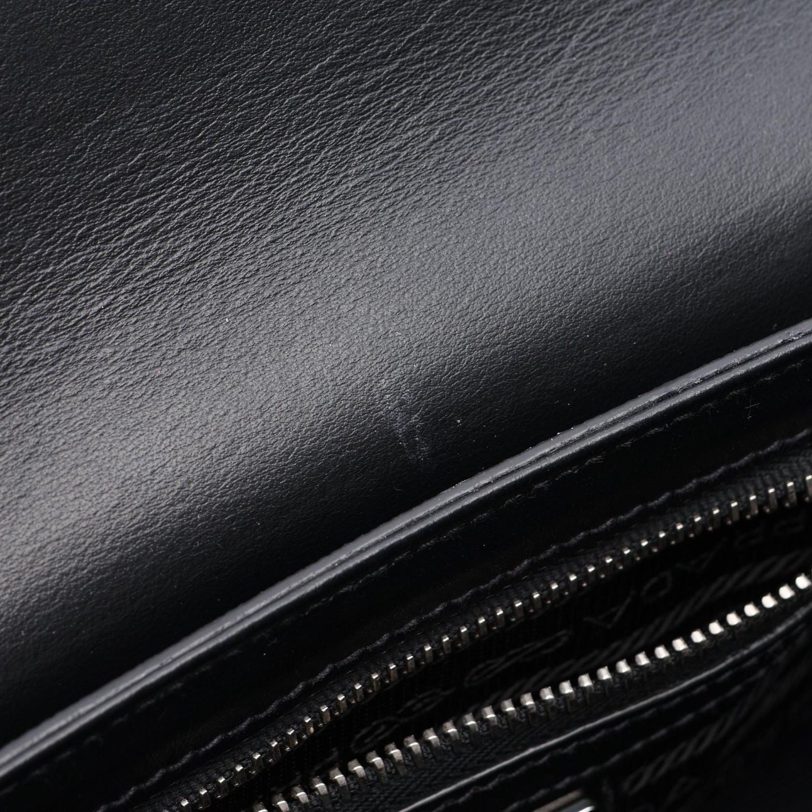Prada Shoulder Bag Triangle Logo Black Saffiano Leather — view 5