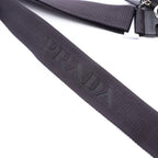 Prada Shoulder Bag Triangle Logo Black Saffiano Leather — view 8