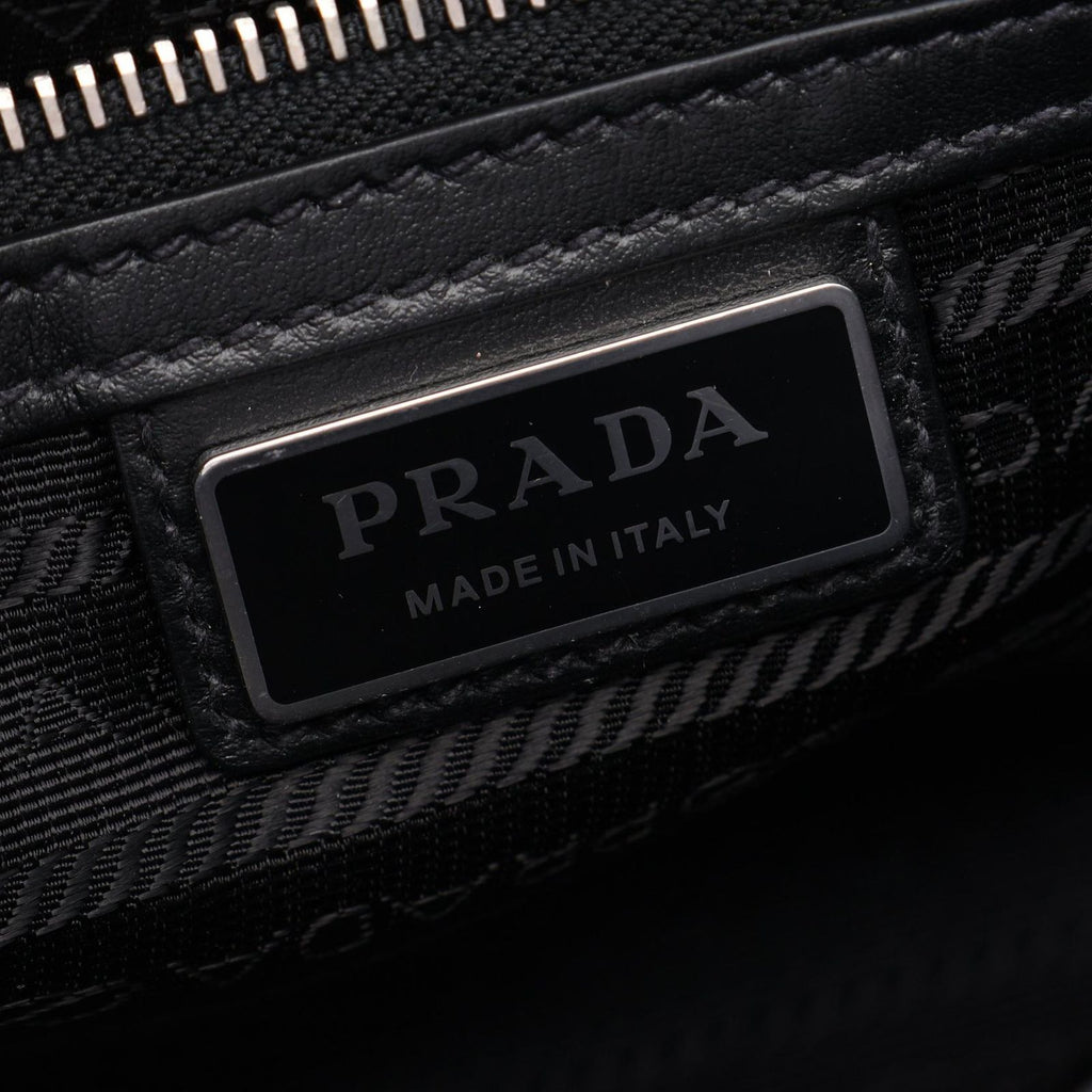 Prada Shoulder Bag Triangle Logo Black Saffiano Leather — view 4