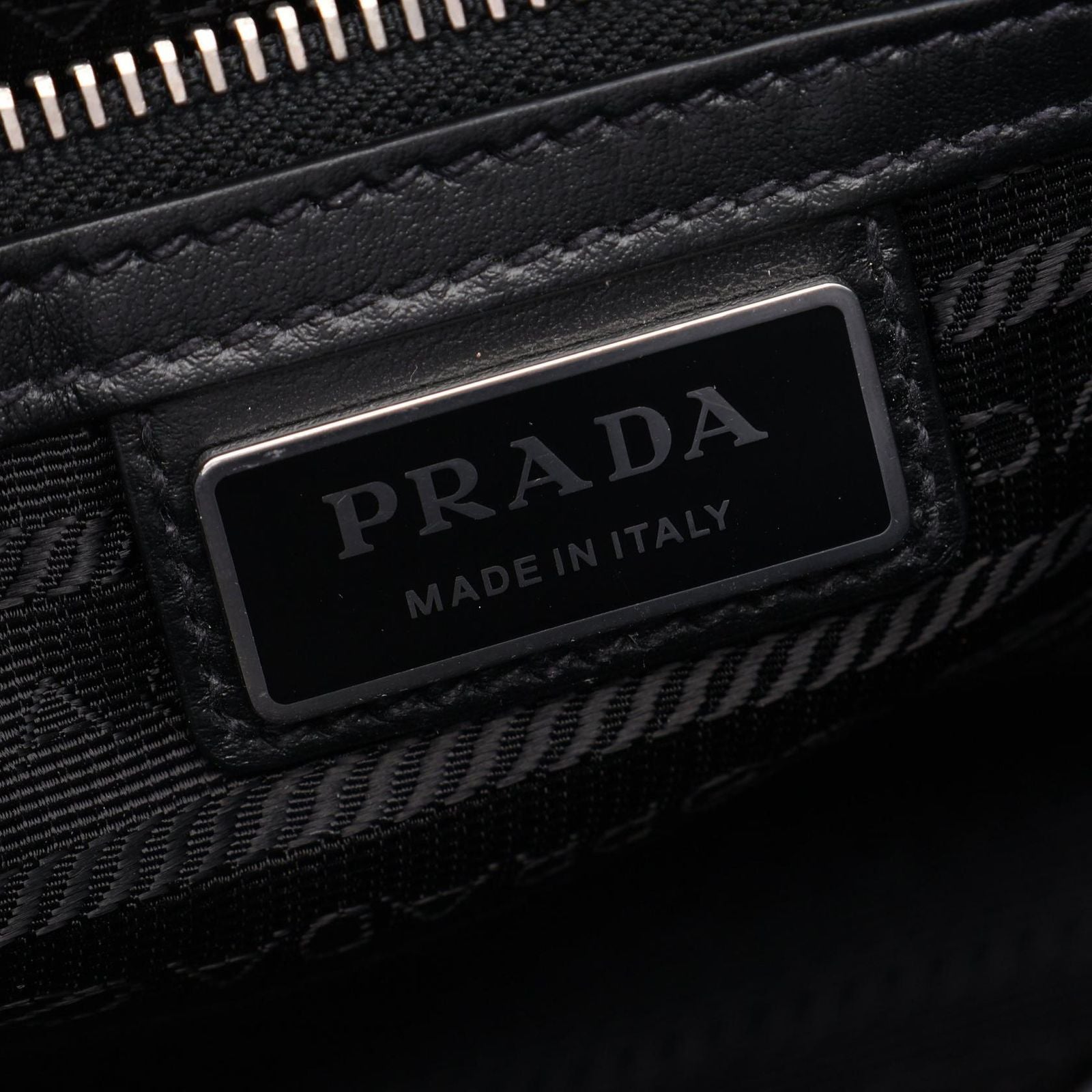 Prada Shoulder Bag Triangle Logo Black Saffiano Leather — view 4