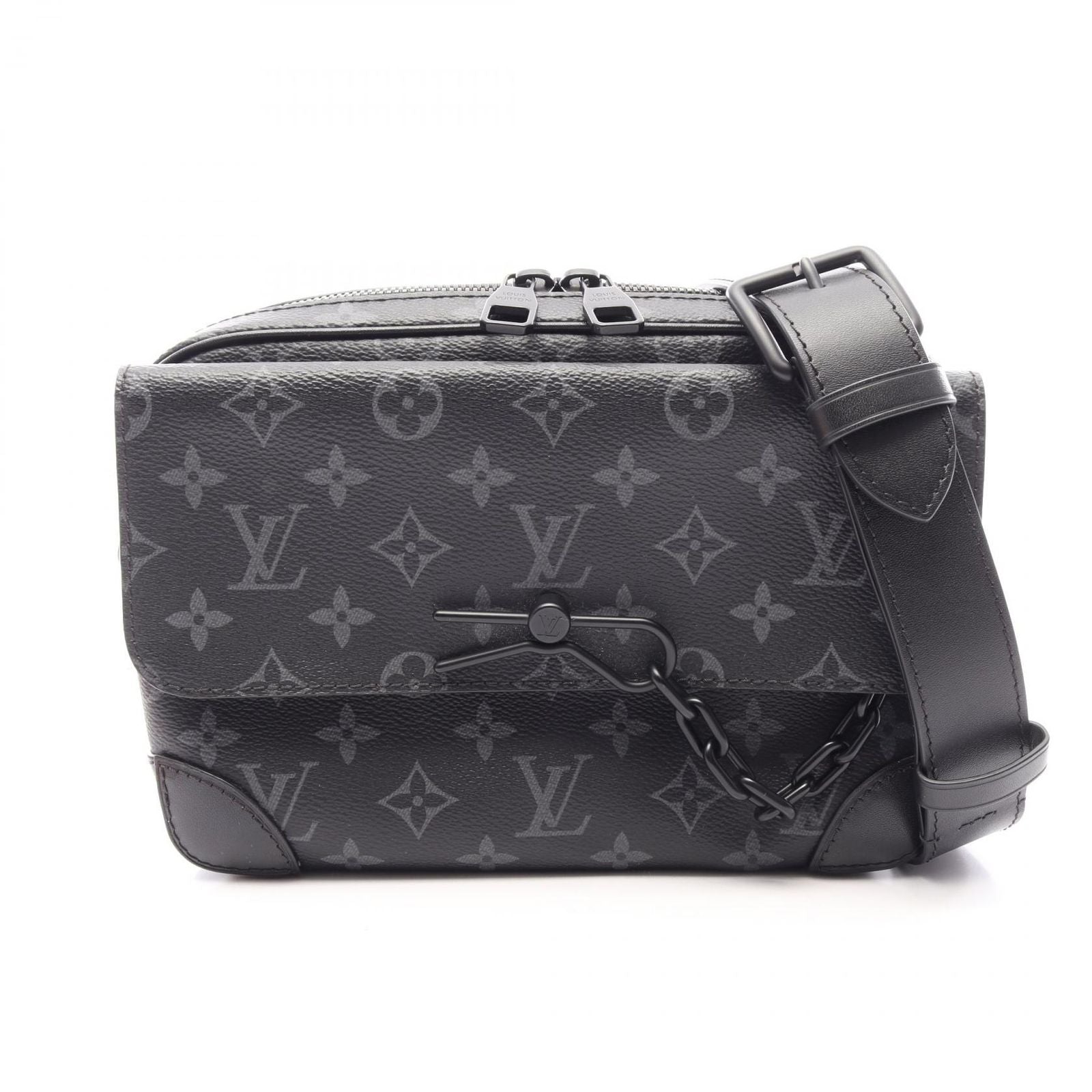 Louis Vuitton Shoulder Bag Steamer Messenger Monogram Eclipse Leather