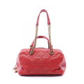 Chanel Shoulder Bag Quilted Bow Red Caviar Leather