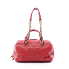 Chanel Shoulder Bag Quilted Bow Red Caviar Leather