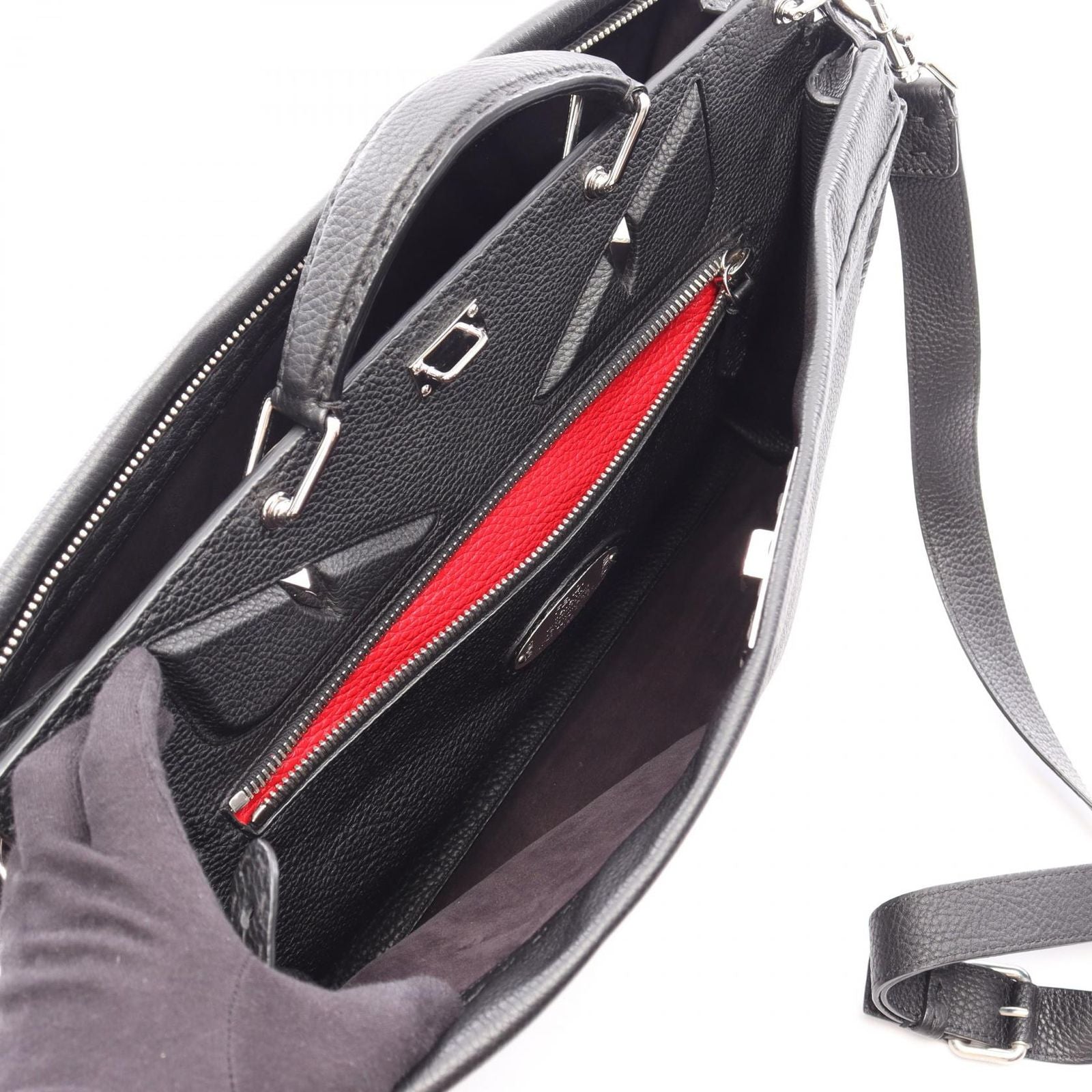 Fendi Business Bag Peekaboo Selleria Black Leather Fit Monster 2-Way — view 4