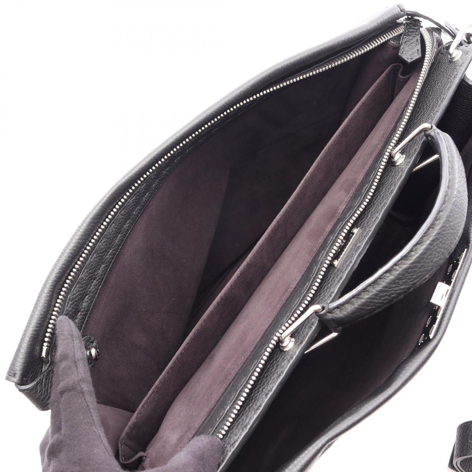 Fendi Business Bag Peekaboo Selleria Black Leather Fit Monster 2-Way — view 3