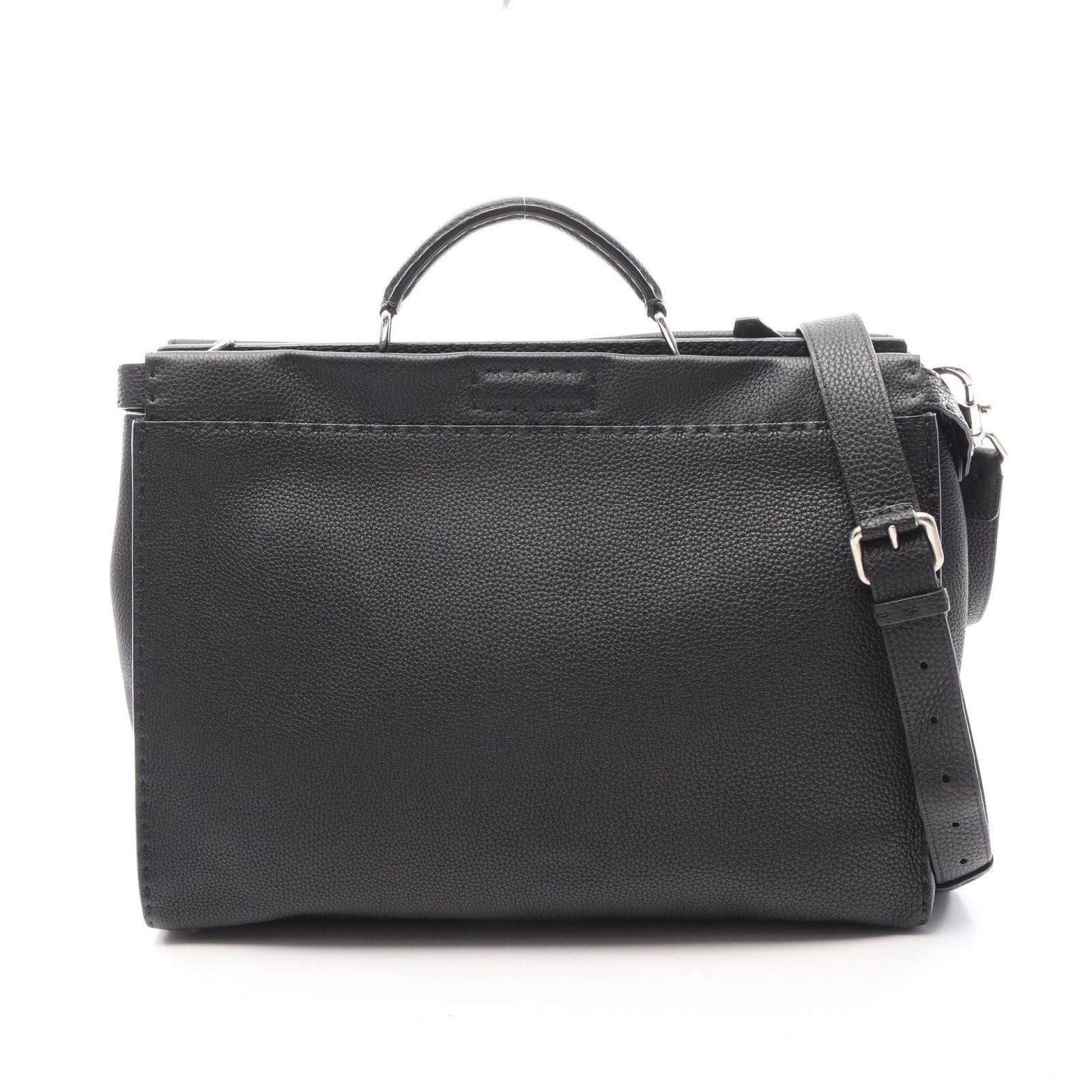Fendi Business Bag Peekaboo Selleria Black Leather Fit Monster 2-Way