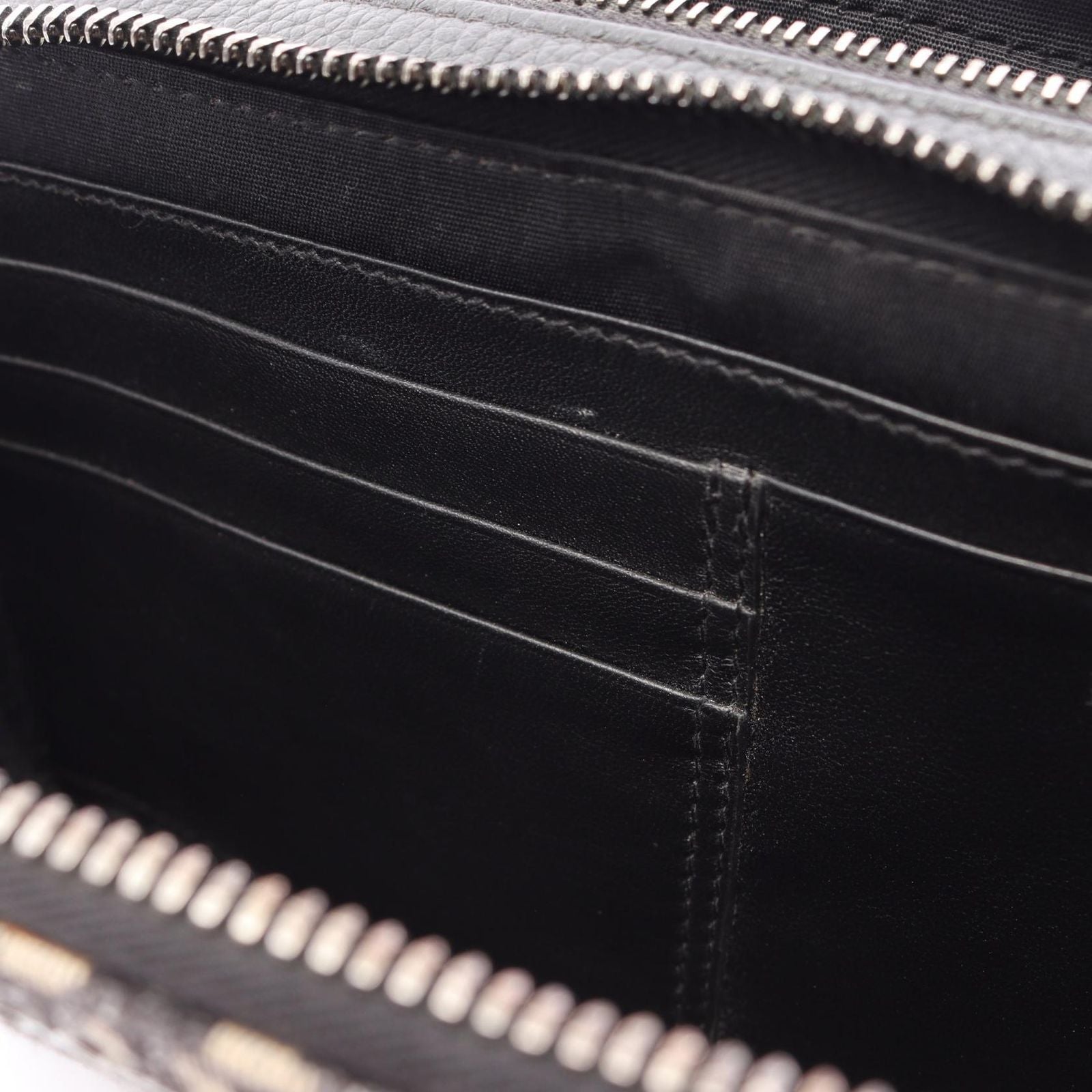 Dior Shoulder Bag Strap Zip Pouch Oblique Ivory Navy Black Canvas Leather — view 6