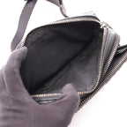 Dior Shoulder Bag Strap Zip Pouch Oblique Ivory Navy Black Canvas Leather — view 3