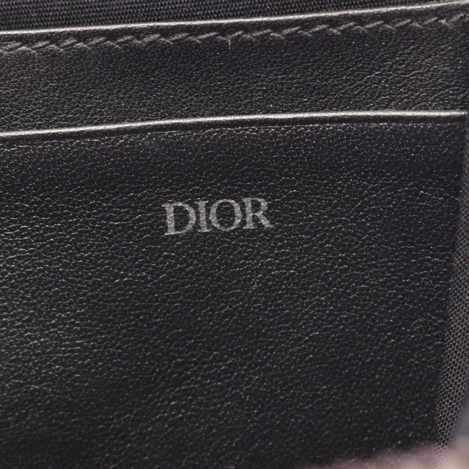 Dior Shoulder Bag Strap Zip Pouch Oblique Ivory Navy Black Canvas Leather — view 5